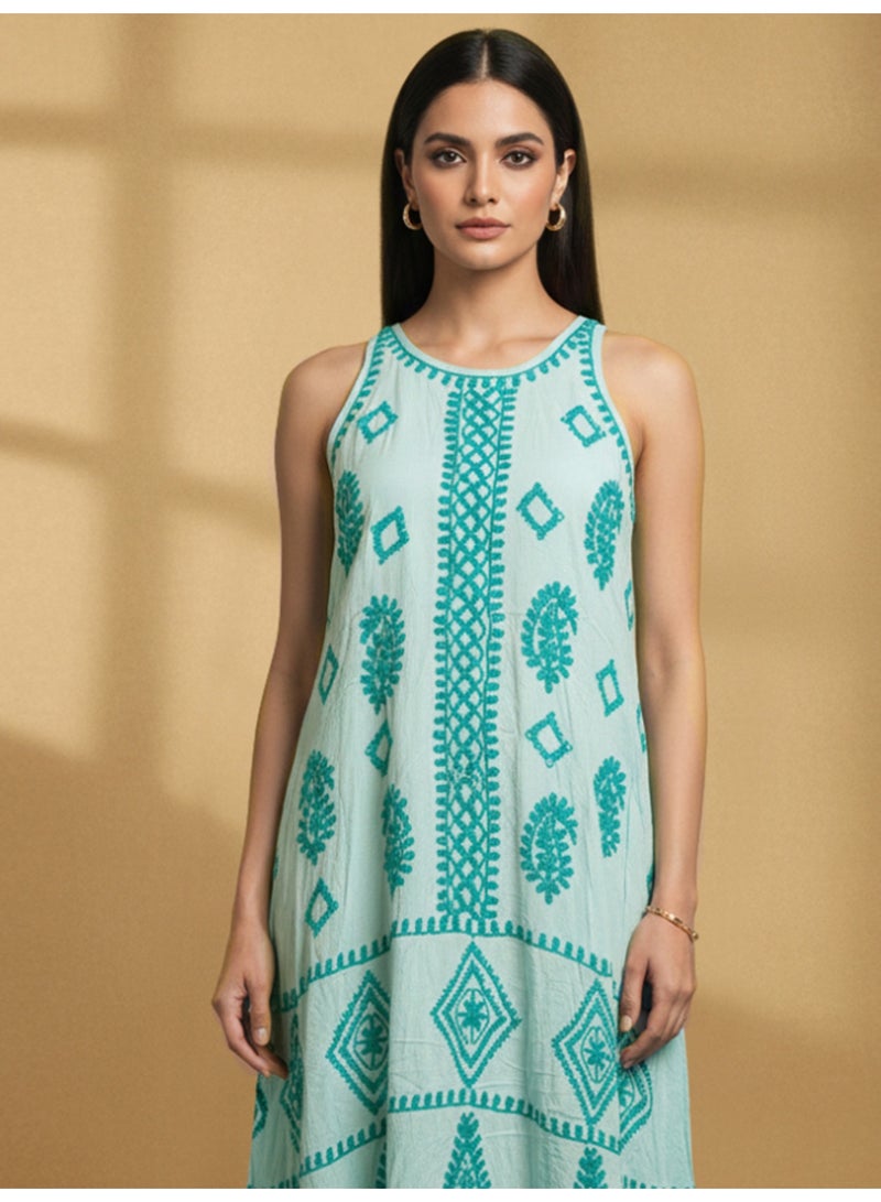 الايا كفتان مطرز يدويًا بشيكانكاري من المودال - Image 4